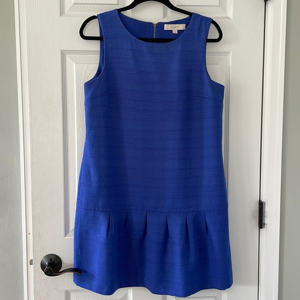Royal blue tweed style dress